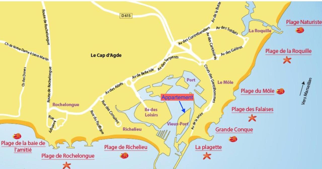 La Brigantine 607, T2 Vue Mer, Piscine, Tennis Agde Eksteriør bilde